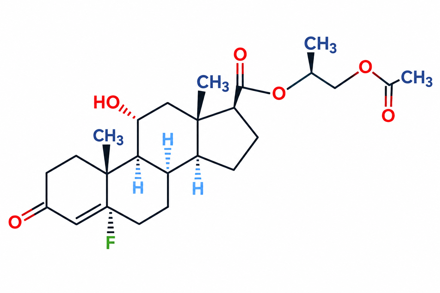 9-fluoro-11β,21-dihydroxy-2',2'-dimethyl-(16βH)-[1,3]dioxolo[4',5':16,17]pregna-1,4-diene-3,20-dione (triamcinolone acetonide) Structure