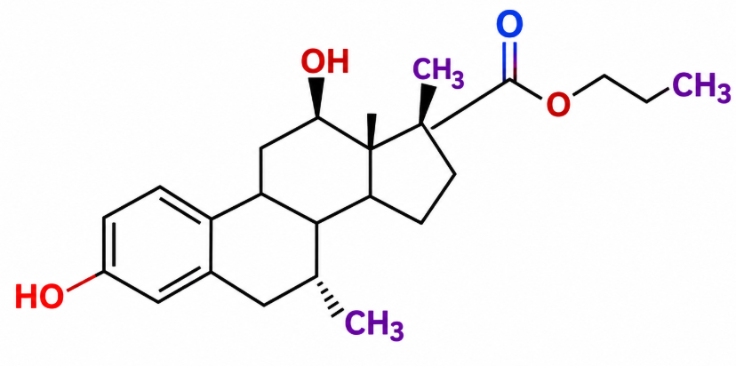 10,17-dihydroxy-7α-methyl-19-nor-10ξ,17α-pregn-4-en-20-yn-3-one Structure
