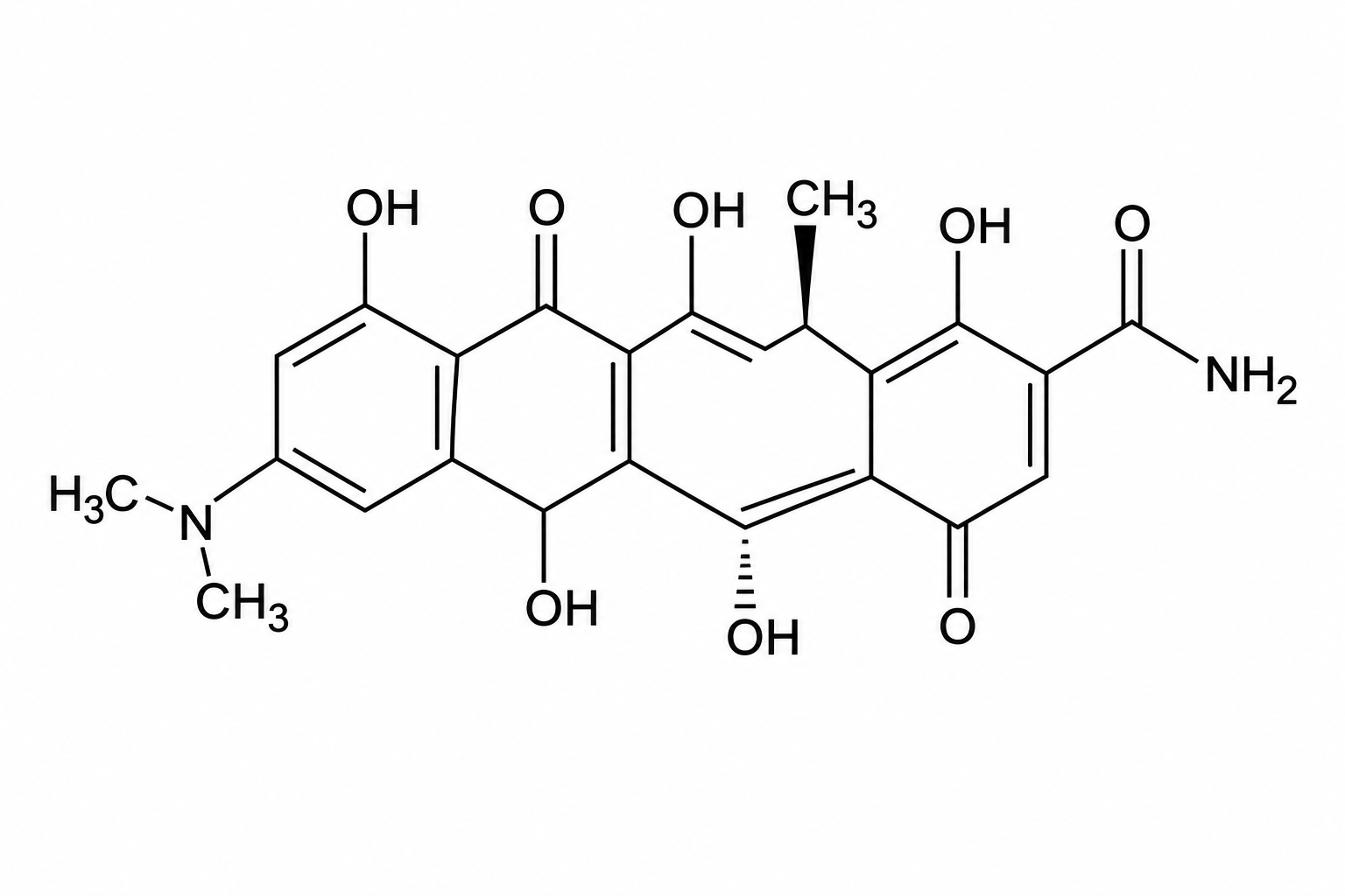 (4S,4aS,5aR,12aS)-9-amino-4,7-bis(dimethylamino)-3,10,12,12a-tetrahydroxy-1,11-dioxo-1,4,4a,5,5a,6,11,12aoctahydrotetracene-2-carboxamide (9-aminominocycline) Structure