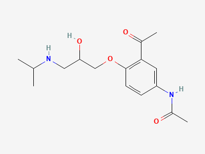 N-[3-acetyl-4-[(2RS)-2-hydroxy-3-[(1-methylethyl)-amino]propoxy]phenyl]acetamide (diacetolol) Structure