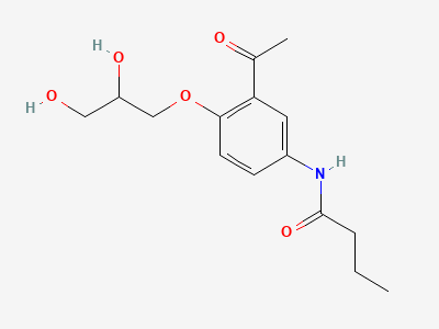 N-[3-acetyl-4-[(2RS)-2,3-dihydroxypropoxy]phenyl]-butanamide Structure