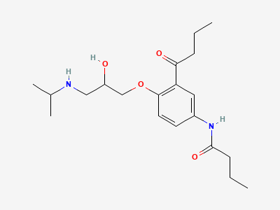 N-[3-butanoyl-4-[(2RS)-2-hydroxy-3-[(1-methylethyl)-amino]propoxy]phenyl]butanamide Structure