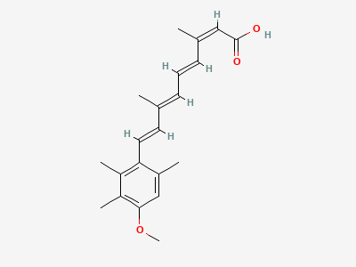 (2Z,4E,6E,8E)-9-(4-methoxy-2,3,6-trimethylphenyl)-3,7-dimethylnona-2,4,6,8-tetraenoic acid Structure