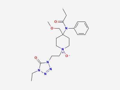 (1r,4r)-1-[2-(4-ethyl-5-oxo-4,5-dihydro-1H-tetrazol-1-yl)ethyl]-4-(methoxymethyl)-4-(N-phenylpropanamido)piperidine 1-oxide Structure