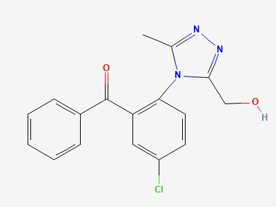 [5-chloro-2-[3-(hydroxymethyl)-5-methyl-4H-1,2,4-triazol-4-yl]phenyl]phenylmethanone Structure