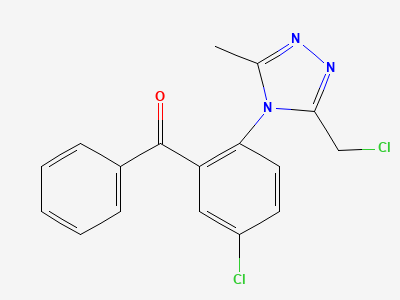 [5-chloro-2-[3-(chloromethyl)-5-methyl-4H-1,2,4-triazol-4-yl]phenyl]phenylmethanone Structure