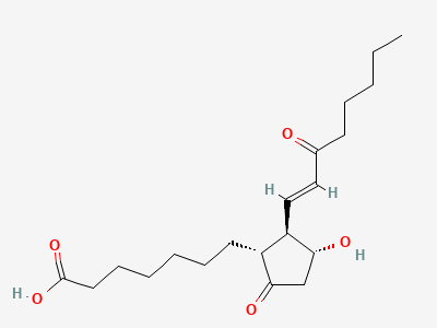 7-[(1R,2R,3R)-3-hydroxy-2-[(1E)-3-oxooct-1-enyl]-5-oxocyclopentyl]heptanoic acid (15-oxoprostaglandin E1) Structure