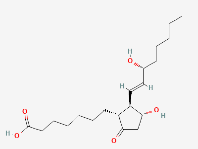 7-[(1R,2R,3R)-3-hydroxy-2-[(1E,3R)-3-hydroxyoct-1-enyl]-5-oxocyclopentyl]heptanoic acid (15-epiprostaglandin E1) Structure