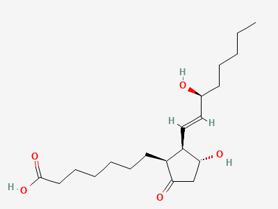 7-[(1S,2R,3R)-3-hydroxy-2-[(1E,3S)-3-hydroxyoct-1-enyl]-5-oxocyclopentyl]heptanoic acid (8-epiprostaglandin E1) Structure