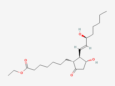Ethyl 7-[(1R,2R,3R)-3-hydroxy-2-[(1E,3S)-3-hydroxyoct-1-enyl]-5-oxocyclopentyl]heptanoate (prostaglandin E1, ethyl ester) Structure