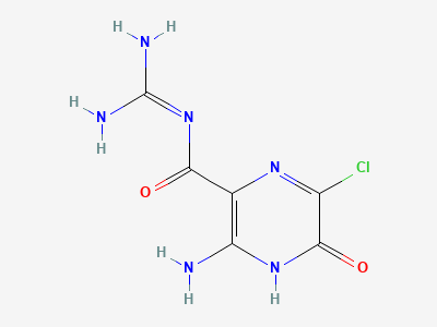 3-amino-6-chloro-N-(diaminomethylidene)-5-hydroxypyrazine-2-carboxamide Structure