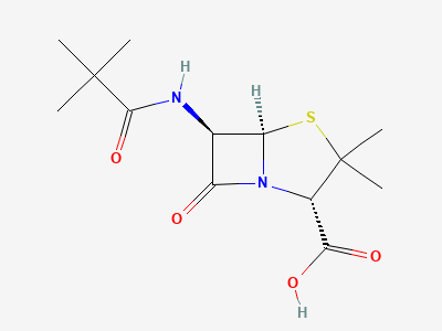 (2S,5R,6R)-6-[(2,2-dimethylpropanoyl)amino]-3,3-dimethyl-7-oxo-4-thia-1-azabicyclo[3.2.0]heptane-2-carboxylic acid Structure
