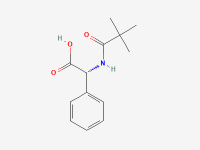 (2R)-2-[(2,2-dimethylpropanoyl)amino]-2-phenylacetic acid Structure