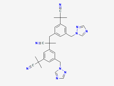 (2RS)-2,3-bis[3-(1-cyano-1-methylethyl)-5-(1H-1,2,4-triazol-1-ylmethyl)phenyl]-2-methylpropanenitrile Structure