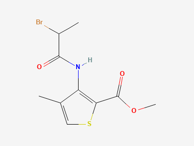 Methyl 3-[[(2RS)-2-bromopropanoyl]amino]-4-methylthiophene-2-carboxylate (bromo compound) Structure