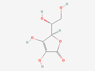 (5R)-5-[(1R)-1,2-dihydroxyethyl]-3,4-dihydroxyfuran-2(5H)-one Structure