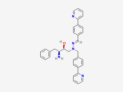 (2S,3S)-3-amino-4-phenyl-1-[(E)-1-[[4-(pyridin-2-yl)phenyl]methyl]-2-[[4-(pyridin-2-yl)phenyl]methylidene]hydrazin-1-yl]butan-2-ol Structure