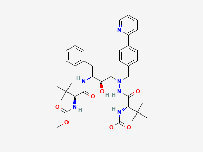 Methyl [(5S,10R,11R,14S)-11-benzyl-5-tert-butyl-10-hydroxy-15,15-dimethyl-3,6,13-trioxo-8-[[4-(pyridin-2-yl)phenyl]methyl]-2-oxa-4,7,8,12-tetraazahexadecan-14-yl]carbamate Structure