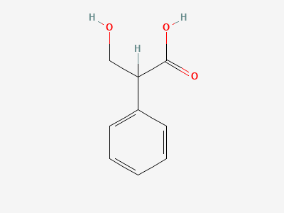 (2RS)-3-hydroxy-2-phenylpropanoic acid (tropic acid) Structure