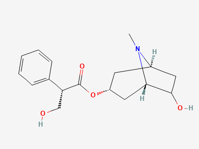 (1S,3R,5S,6RS)-6-hydroxy-8-methyl-8-azabicyclo[3.2.1]oct-3-yl (2S)-3-hydroxy-2-phenylpropanoate (7-hydroxyhyoscyamine) Structure