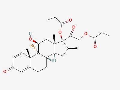 9-bromo-11β-hydroxy-16β-methyl-3,20-dioxopregna-1,4-diene-17,21-diyl dipropanoate Structure
