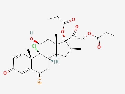 6α-bromo-9-chloro-11β-hydroxy-16β-methyl-3,20-dioxopregna-1,4-diene-17,21-diyl dipropanoate Structure