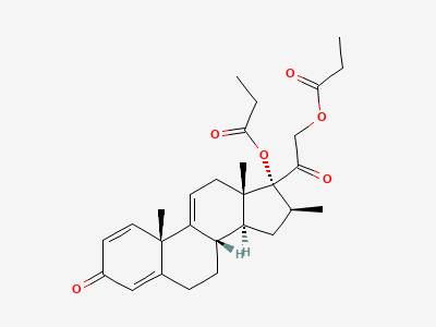 16β-methyl-3,20-dioxopregna-1,4,9(11)-triene-17,21-diyl dipropanoate Structure