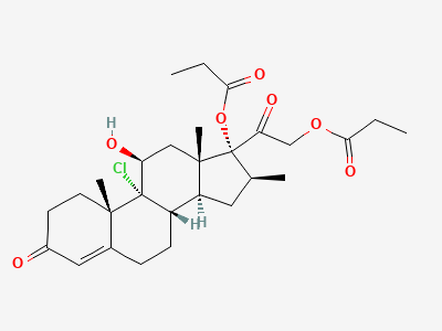 9-chloro-11β-hydroxy-16β-methyl-3,20-dioxopregn-4-ene-17,21-diyl dipropanoate Structure