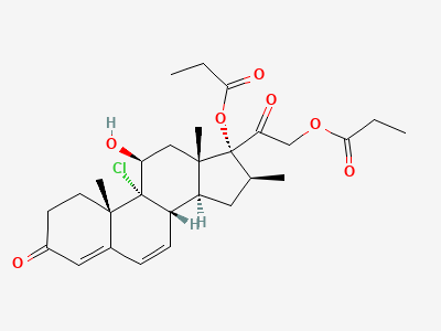 9-chloro-11β-hydroxy-16β-methyl-3,20-dioxopregna-4,6-diene-17,21-diyl dipropanoate Structure