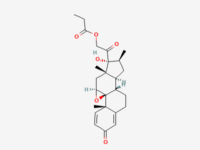 9,11β-epoxy-17-hydroxy-16β-methyl-3,20-dioxo-9βpregna-1,4-dien-21-yl propanoate Structure
