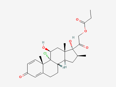 9-chloro-11β,17-dihydroxy-16β-methyl-3,20-dioxopregna-1,4-dien-21-yl propanoate (beclometasone 21-propionate) Structure