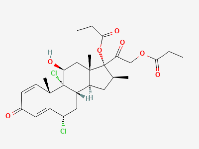 6α,9-dichloro-11β-hydroxy-16β-methyl-3,20-dioxopregna-1,4-diene-17,21-diyl dipropanoate Structure