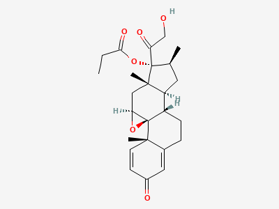 9,11β-epoxy-21-hydroxy-16β-methyl-3,20-dioxo-9βpregna-1,4-dien-17-yl propanoate Structure