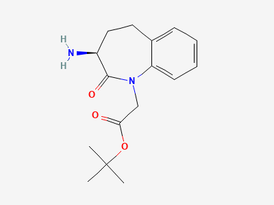 1,1-dimethylethyl [(3S)-3-amino-2-oxo-2,3,4,5-tetrahydro-1H-1-benzazepin-1-yl]acetate Structure
