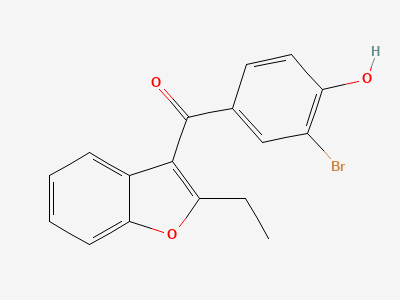 (3-bromo-4-hydroxyphenyl)(2-ethylbenzofuran-3-yl)methanone Structure
