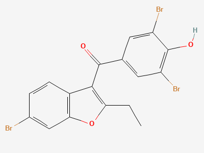 (6-bromo-2-ethylbenzofuran-3-yl)(3,5-dibromo-4-hydroxyphenyl)methanone Structure
