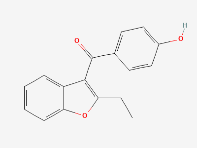(2-ethylbenzofuran-3-yl)(4-hydroxyphenyl)methanone (benzarone) Structure