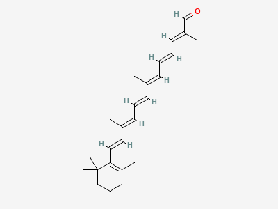 (2E,4E,6E,8E,10E,12E)-2,7,11-trimethyl-13-(2,6,6-trimethylcyclohex-1-en-1-yl)trideca-2,4,6,8,10,12-hexaenal (12'-apo-β-caroten-12'-al) Structure