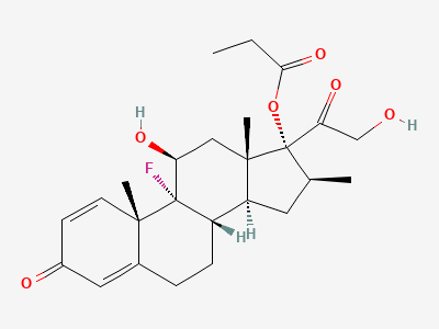 9-fluoro-11β,21-dihydroxy-16β-methyl-3,20-dioxopregna-1,4-dien-17-yl propanoate (betamethasone 17-propionate) Structure