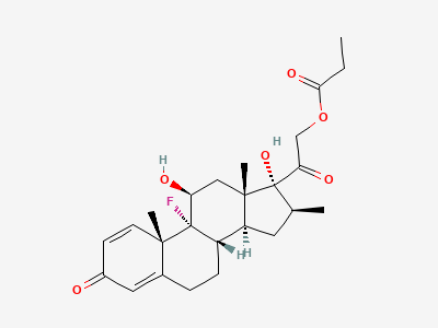 9-fluoro-11β,17-dihydroxy-16β-methyl-3,20-dioxopregna-1,4-dien-21-yl propanoate (betamethasone 21-propionate) Structure