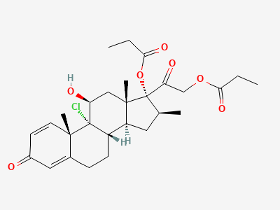 9-chloro-11β-hydroxy-16β-methyl-3,20-dioxopregna-1,4-diene-17,21-diyl dipropanoate (beclometasone dipropionate) Structure