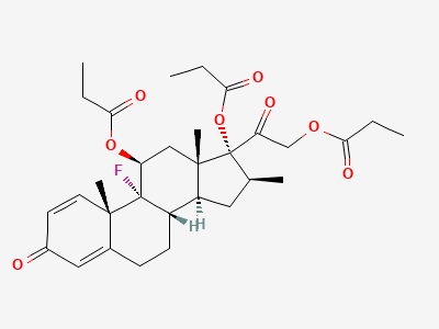 9-fluoro-16β-methyl-3,20-dioxopregna-1,4-diene-11β,17,21-triyl tripropanoate (betamethasone tripropionate) Structure