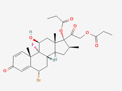 6α-bromo-9-fluoro-11β-hydroxy-16β-methyl-3,20-dioxopregna-1,4-diene-17,21-diyl dipropanoate (6α-bromobetamethasone dipropionate) Structure