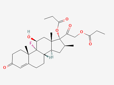9-fluoro-11β-hydroxy-16β-methyl-3,20-dioxopregn-4-ene-17,21-diyl dipropanoate (1,2-dihydrobetamethasone dipropionate) Structure