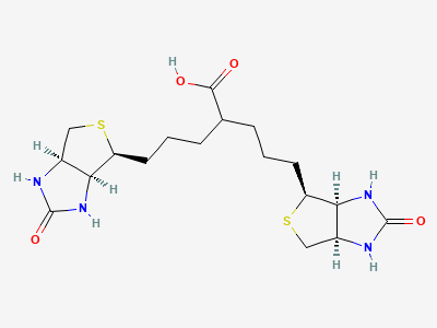 5-[(3aS,4S,6aR)-2-oxohexahydro-1H-thieno[3,4-d]imidazol-4-yl]-2-[[(3aS,4S,6aR)-2-oxohexahydro-1H-thieno[3,4-d]imidazol-4-yl]propyl]pentanoic acid Structure