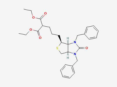 Diethyl 4-[(3aS,4S,6aR)-1,3-dibenzyl-2-oxohexahydro-1H-thieno[3,4-d]imidazol-4-yl]butane-1,1-dicarboxylate Structure