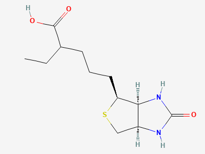 2-ethyl-5-[(3aS,4S,6aR)-2-oxohexahydro-1H-thieno[3,4-d]imidazol-4-yl]pentanoic acid Structure
