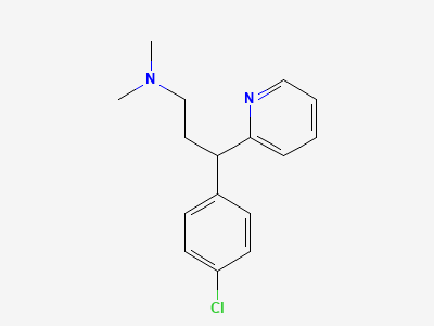 (3RS)-3-(4-chlorophenyl)-N,N-dimethyl-3-(pyridin-2-yl)propan-1-amine (chlorphenamine) Structure