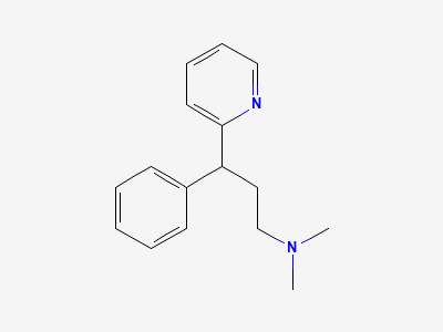 (3RS)-N,N-dimethyl-3-phenyl-3-(pyridin-2-yl)propan-1-amine (pheniramine) Structure