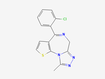 4-(2-chlorophenyl)-9-methyl-6H-thieno[3,2-f][1,2,4]-triazolo[4,3-a][1,4]diazepine (desbromobrotizolam) Structure